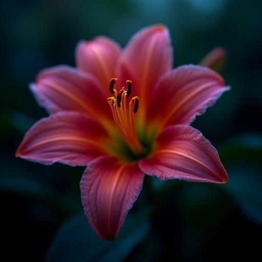 Primo piano di un fiore esotico in una composizione artistica