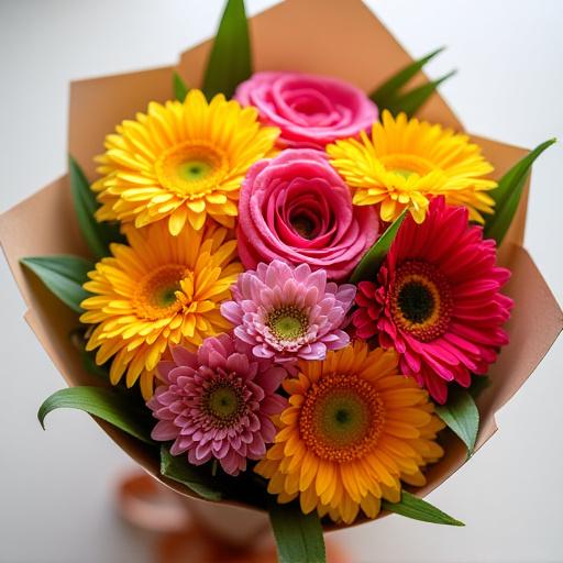 Mazzo di fiori freschi pronto per la consegna in abbonamento